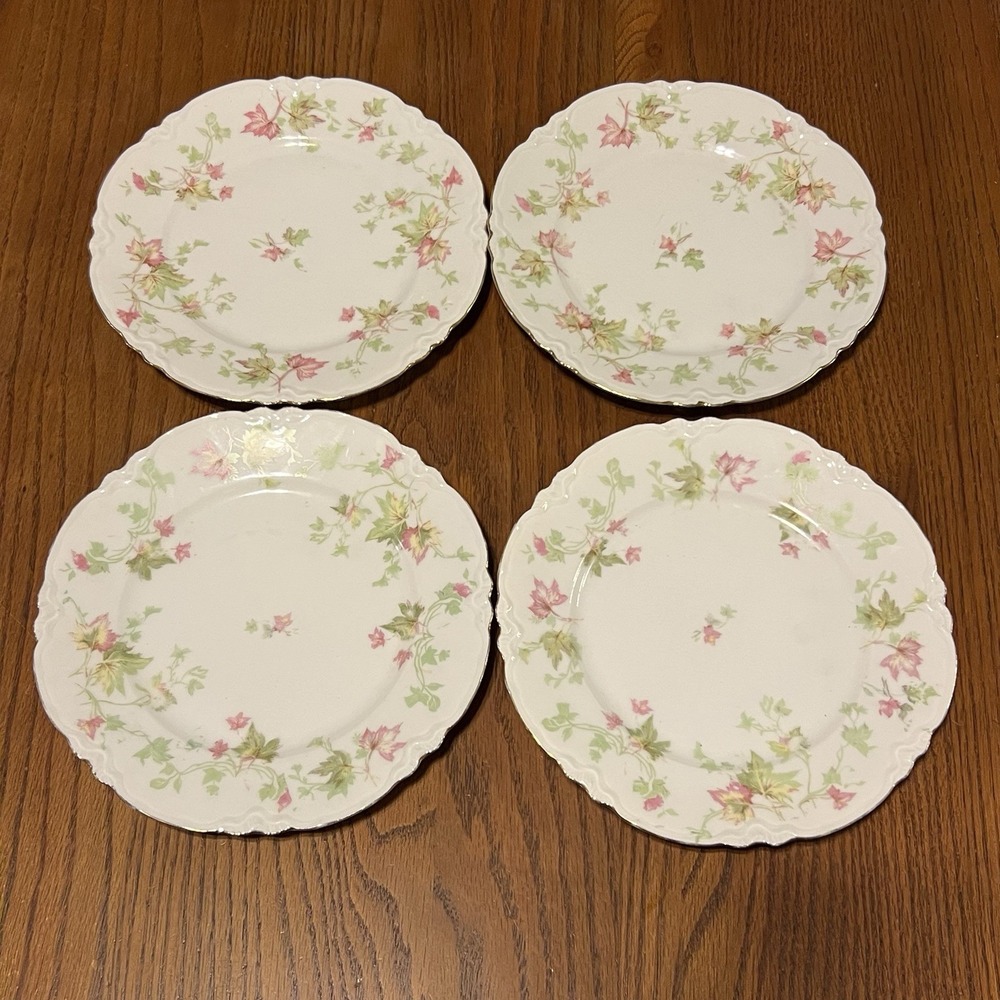 Vintage Set 4 Lorenz Hutschenreuther Selb Bavaria German‎ Porcelain Salad Plates